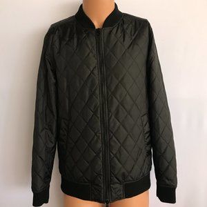 KR3W Men's Unisex Black Quilted KREW Bomber Style Jacket Sz M